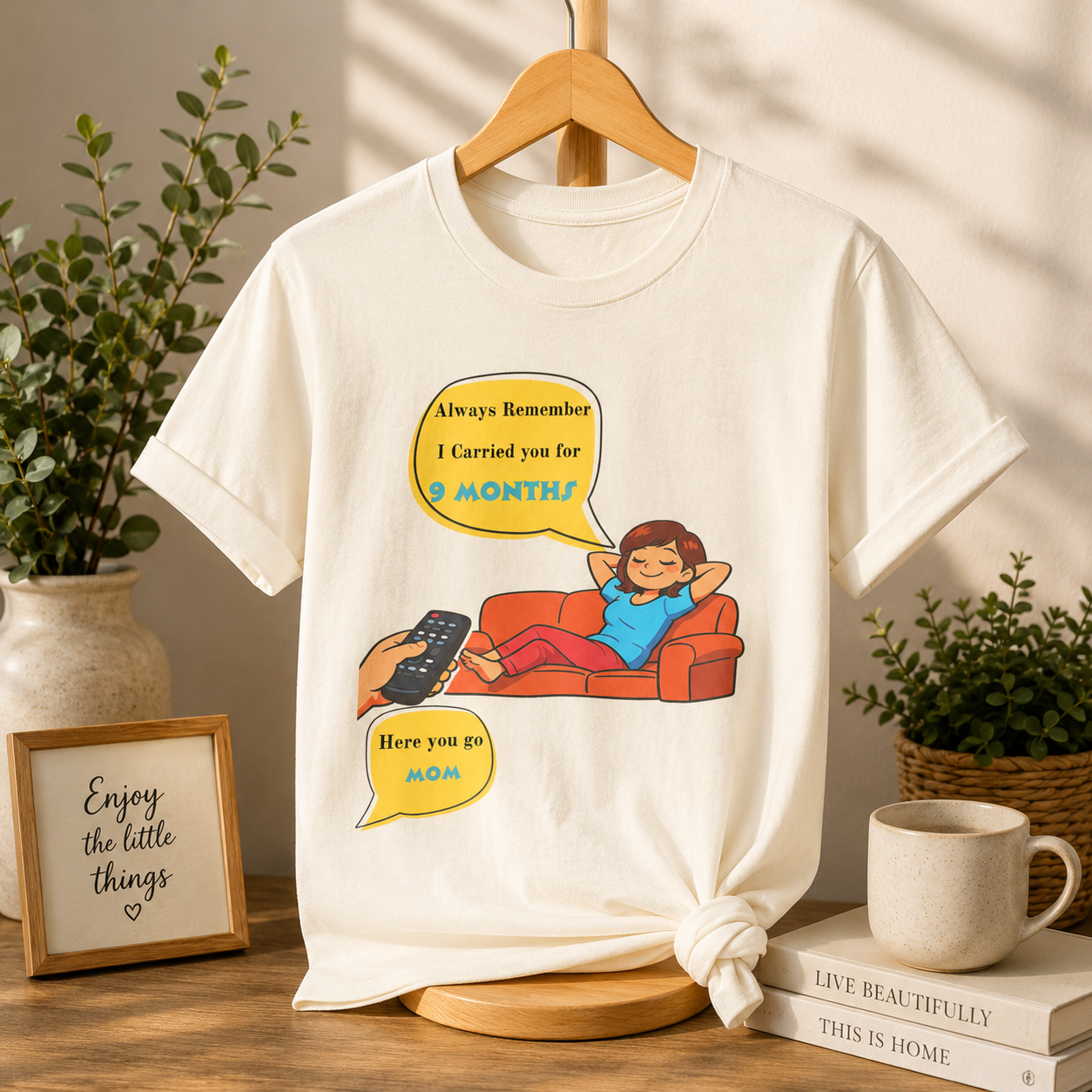 Funny Mom T‑Shirt - "Always Remember I Carried You for 9 Months" Graphic Tee