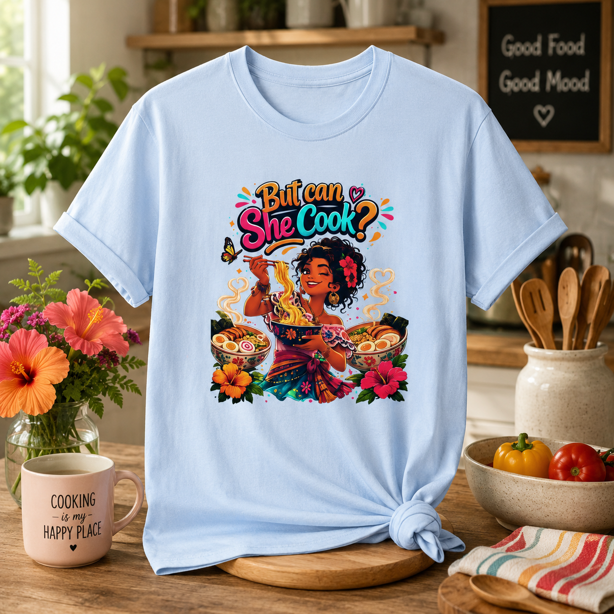 "But Can She Cook?" Retro Chef Graphic Tee