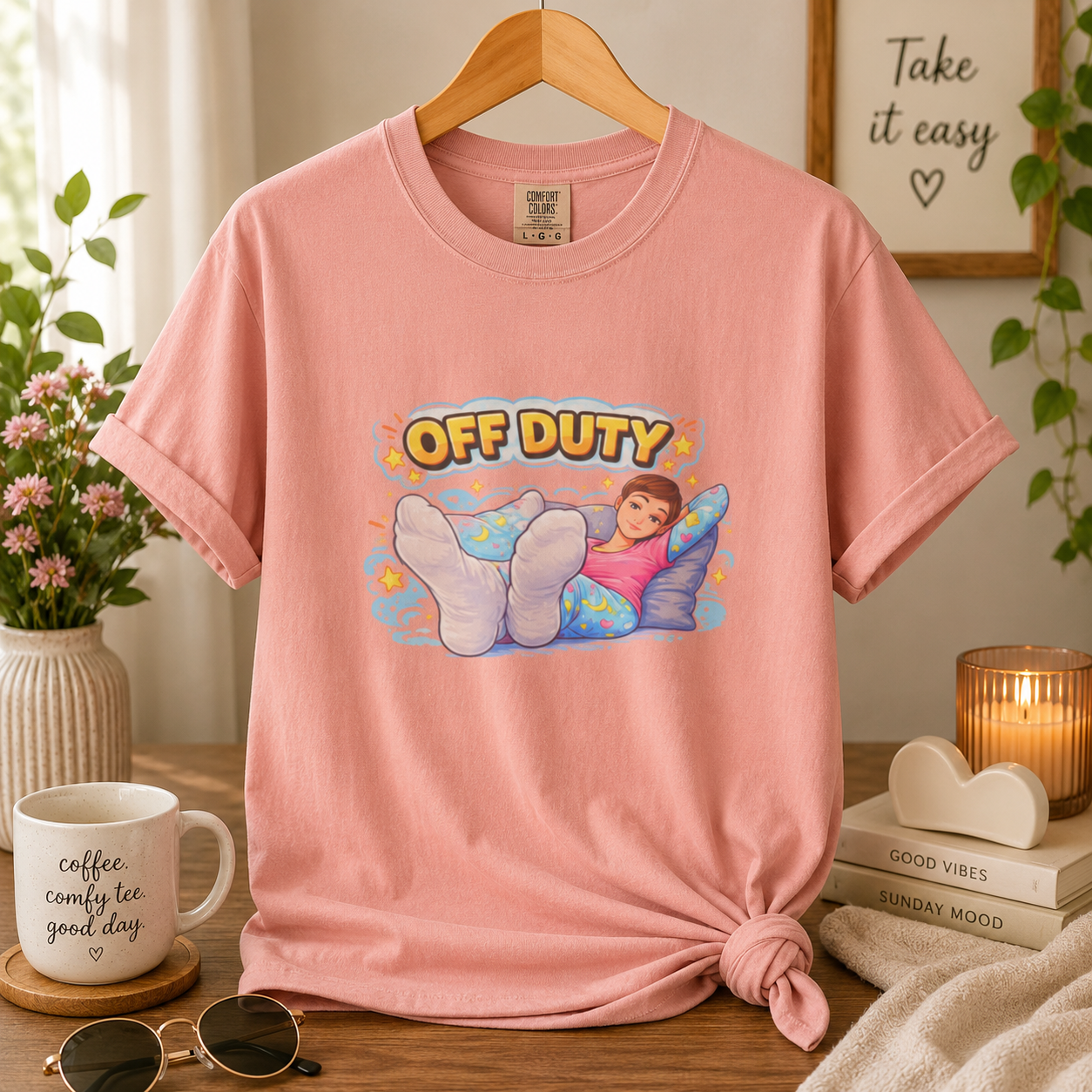 Off Duty Women's Boxy Tee — Relaxed 'Off Duty' Graphic Shirt