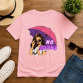No Shade Graphic Tee — Sassy Woman with Pink Umbrella