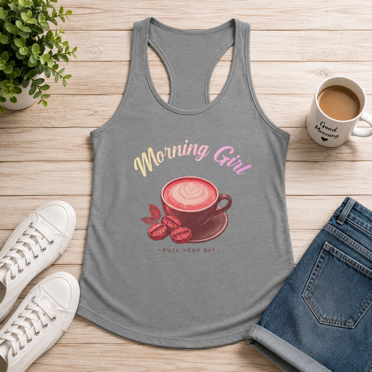 Morning Girl Racerback Tank