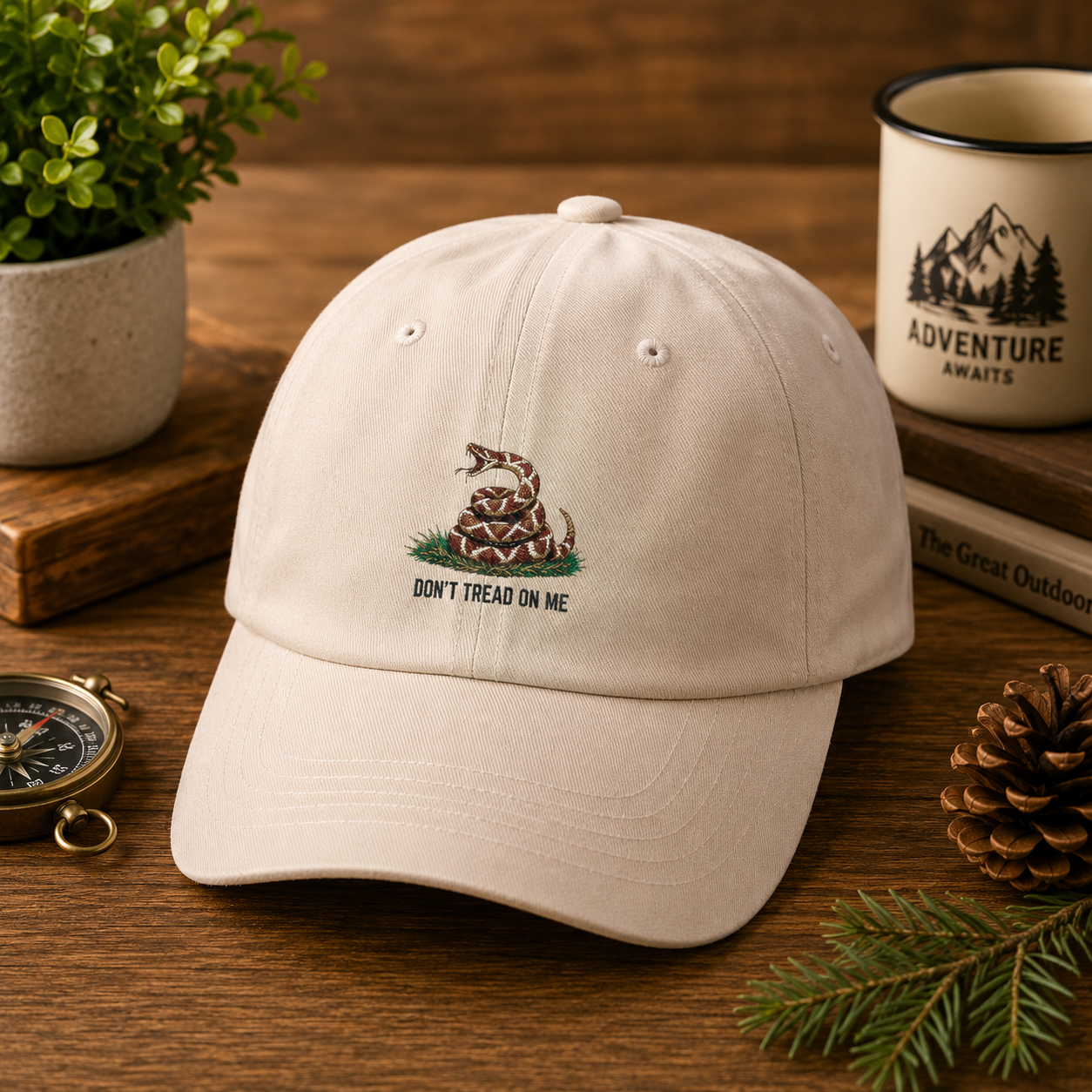 Don’t Tread On Me Dad Cap — Classic Embroidered Gadsden Snake Hat