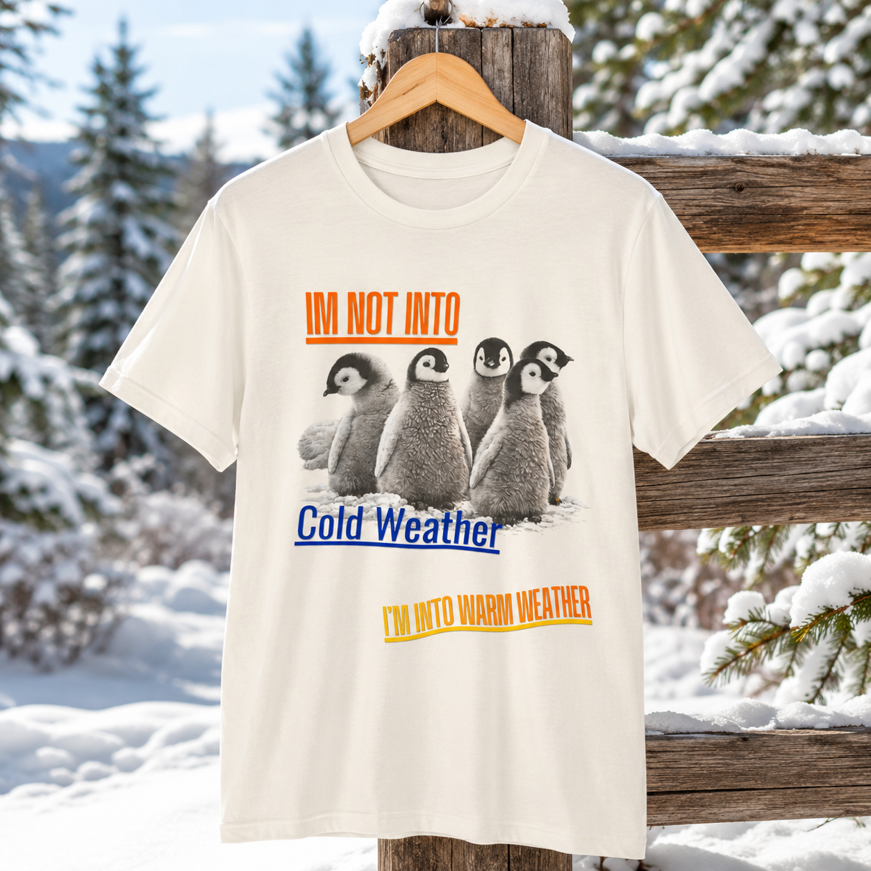 I'm Not Into Cold Weather, I'm Into Warm Weather--Penguin Graphic Tee