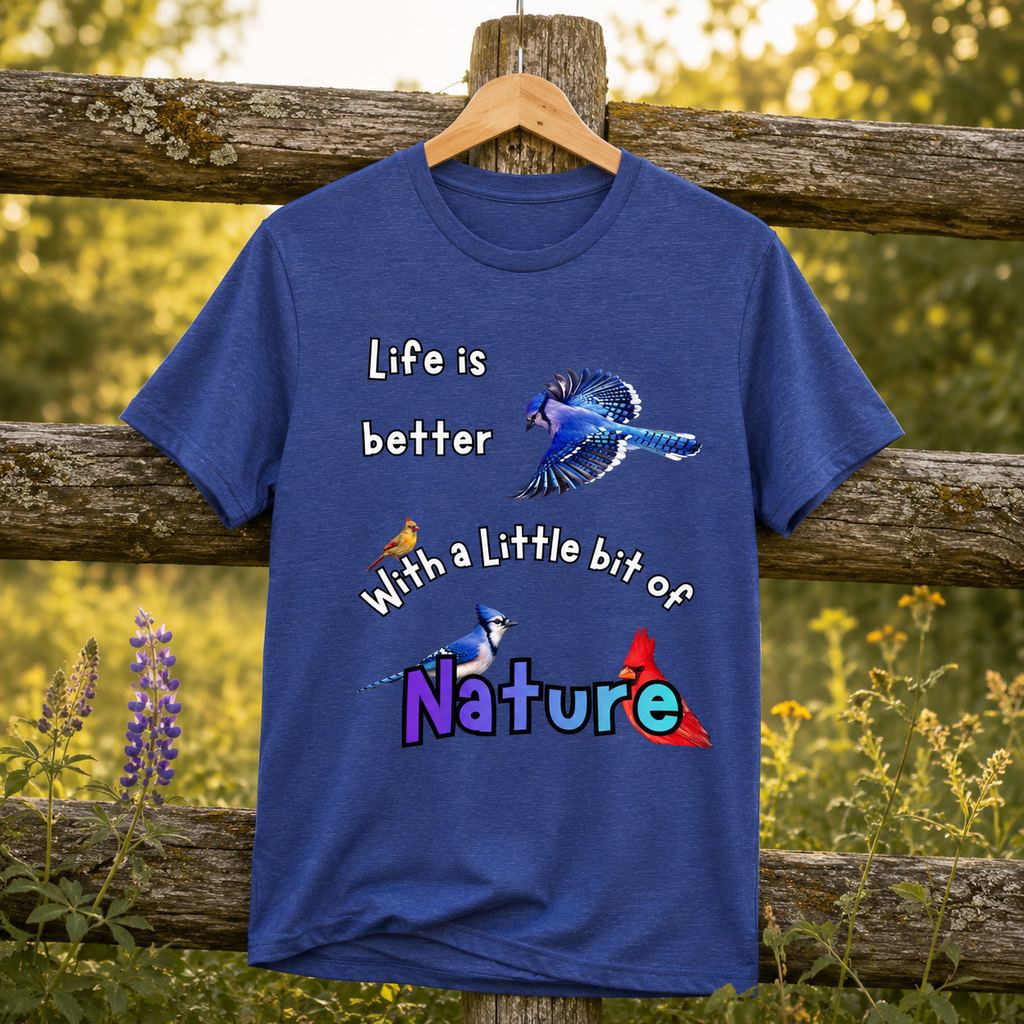 Life is Better with a Little Bit of Nature  Bird T-Shirt