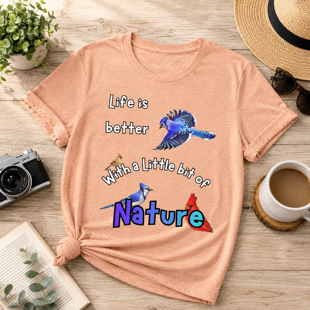 Life is Better with a Little Bit of Nature  Bird T-Shirt
