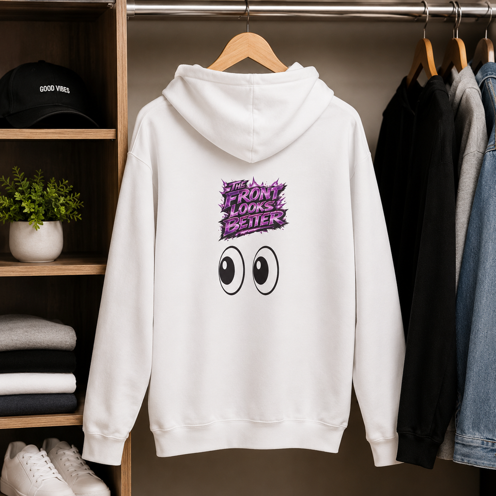 Front Looks Better' Cute Eyes Graphic Pullover