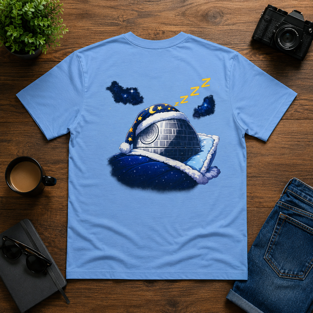 "I'm Going to the Dark Side (Good)" Retro Sleepy Death Star T‑Shirt
