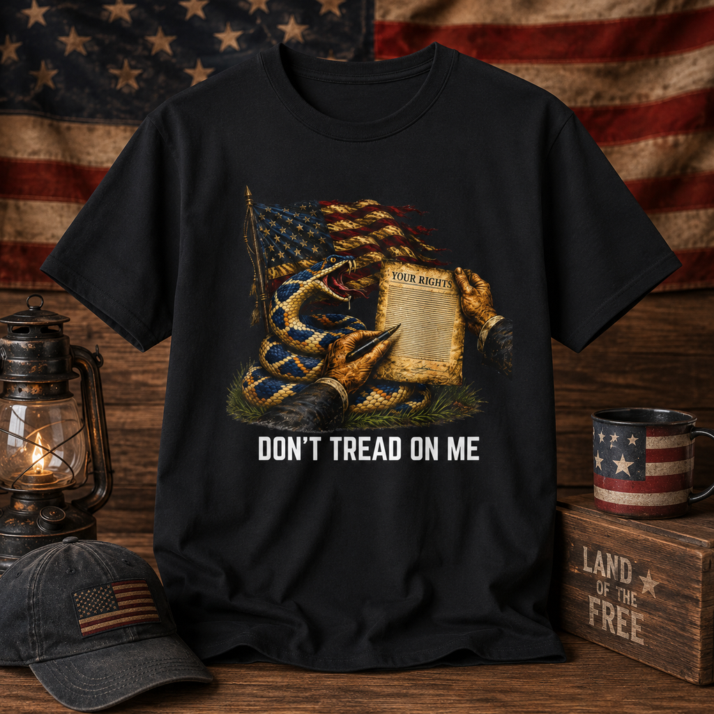 Don't Tread On Me T-Shirt - Flag & Constitution Graphic