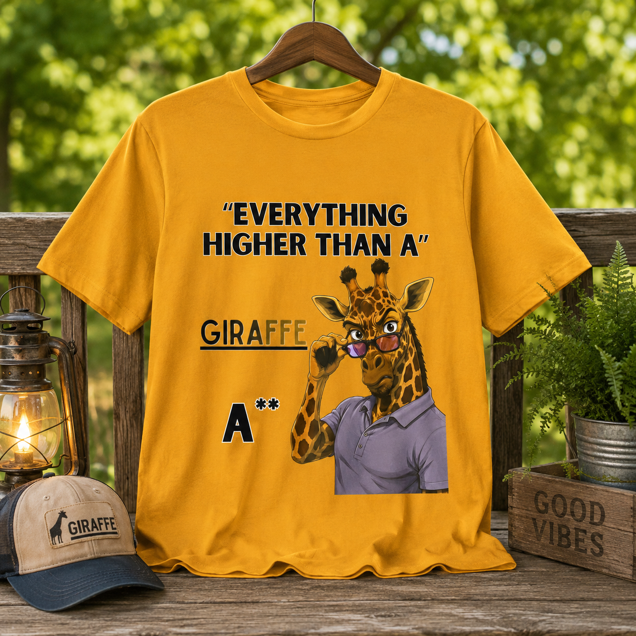 Everything Higher Than A  Giraffe-Funny Animal Pun Shirt
