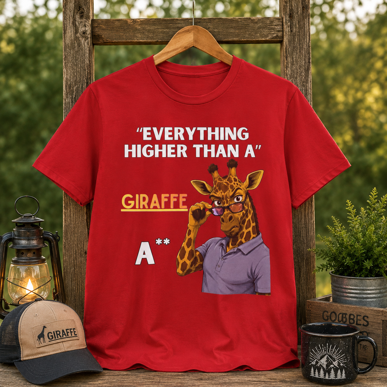Everything Higher Than A  Giraffe-Funny Animal Pun Shirt