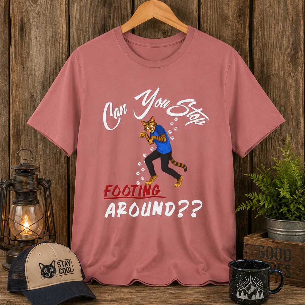 Can You Stop "P" Footing Around??” — Funny Paw Print Tee
