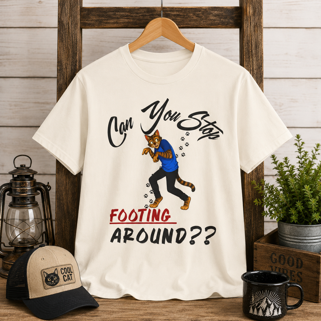Can You Stop "P" Footing Around??” — Funny Paw Print Tee