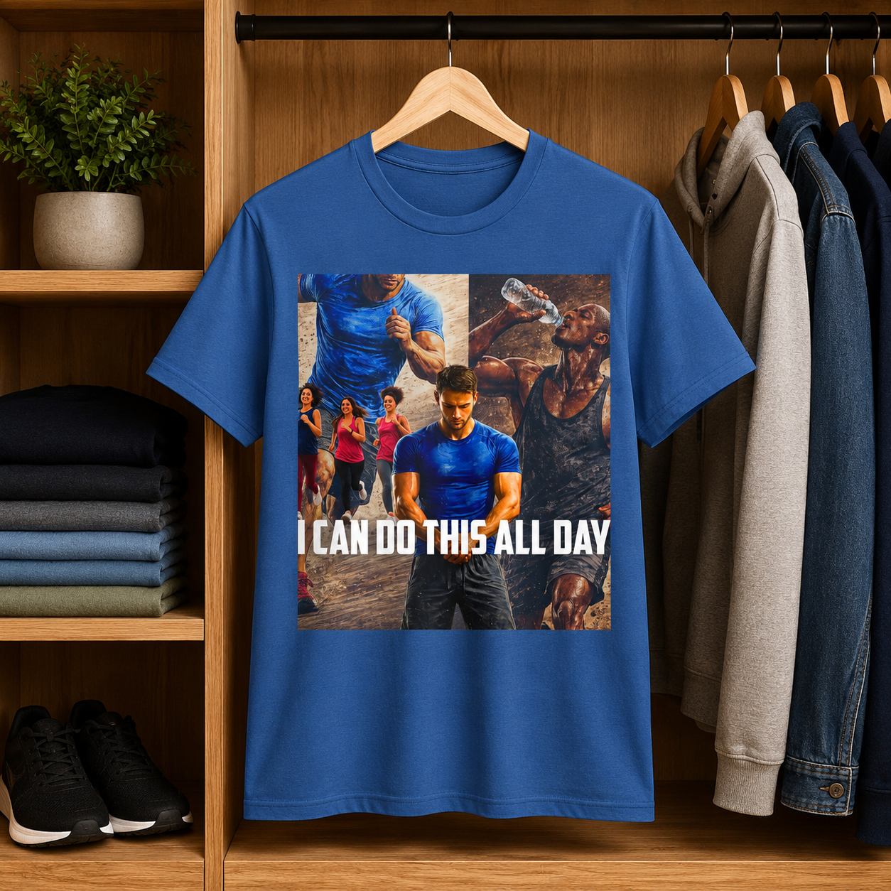 Motivational Workout T-Shirt — "I Can Do This All Day" Athletic Tee