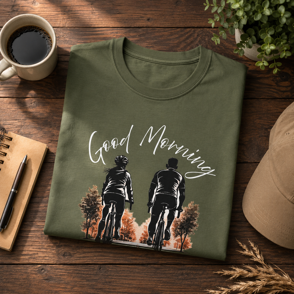 Good Morning Let's Ride T-Shirt — Biker Couple Vintage Graphic Tee