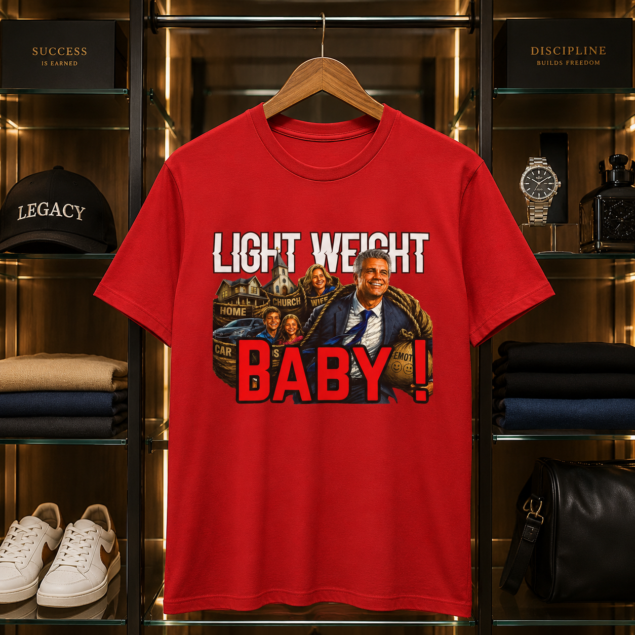Light Weight Baby! Tee — Father Graphic T‑Shirt