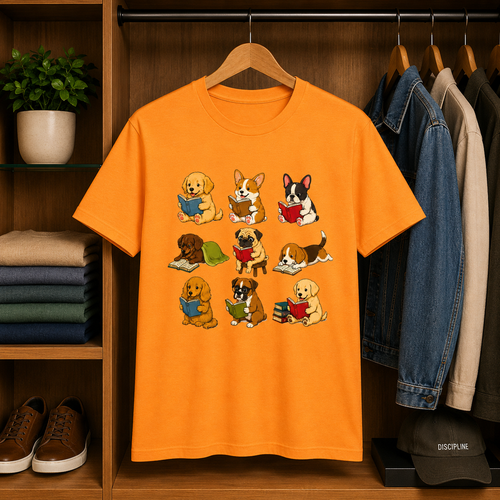 Cute Puppies Reading Dogs T-Shirt